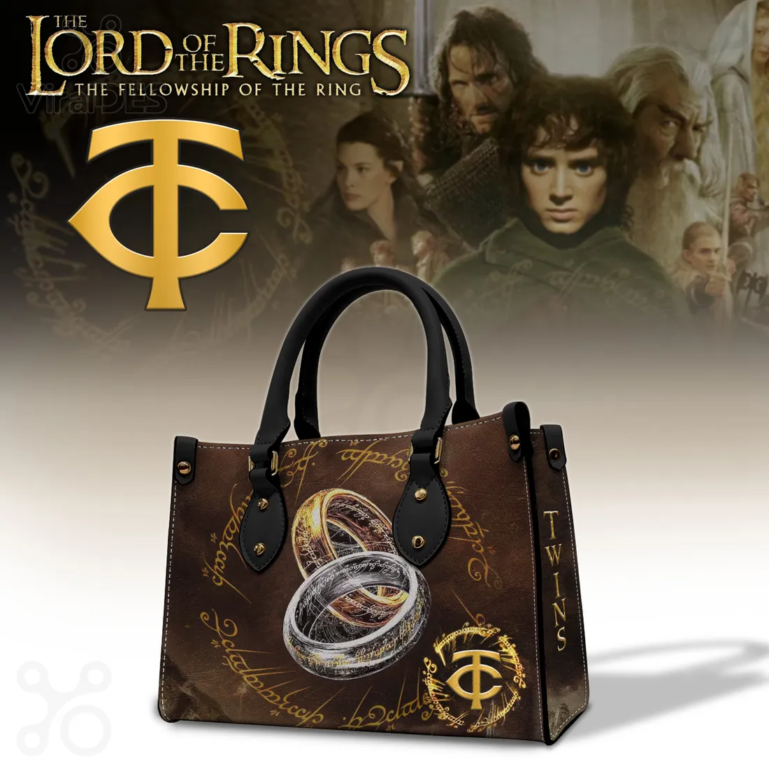 Lord of the Rings One Ring Elvish Script Handbag Lord of the Rings One Ring Elvish Script Handbag