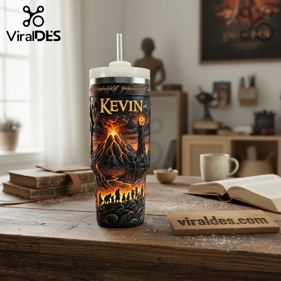 Lord of the Rings Personalized 3D Mount Doom Tumbler