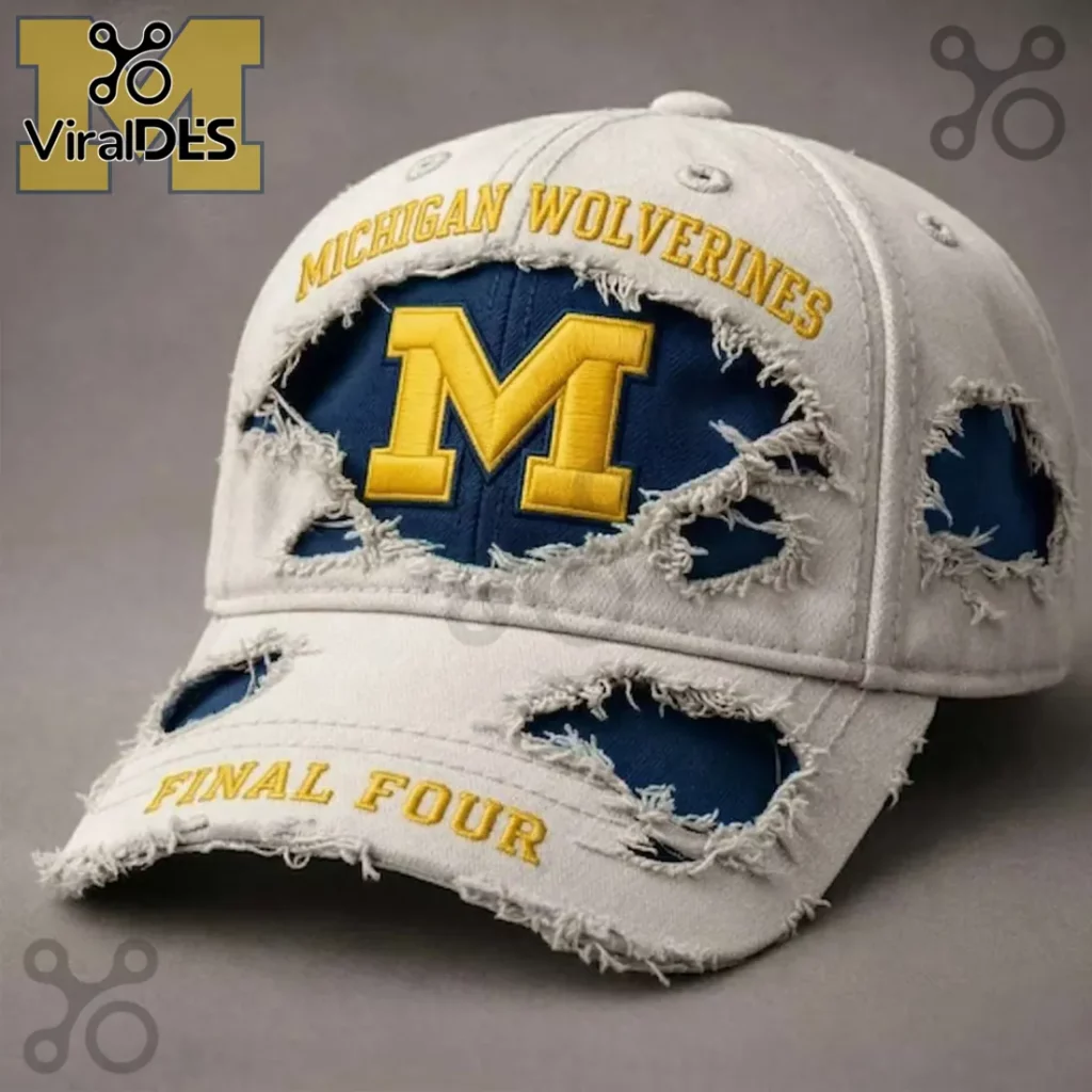 Michigan Wolverines Final Four Torn Distressed Vintage Baseball Cap