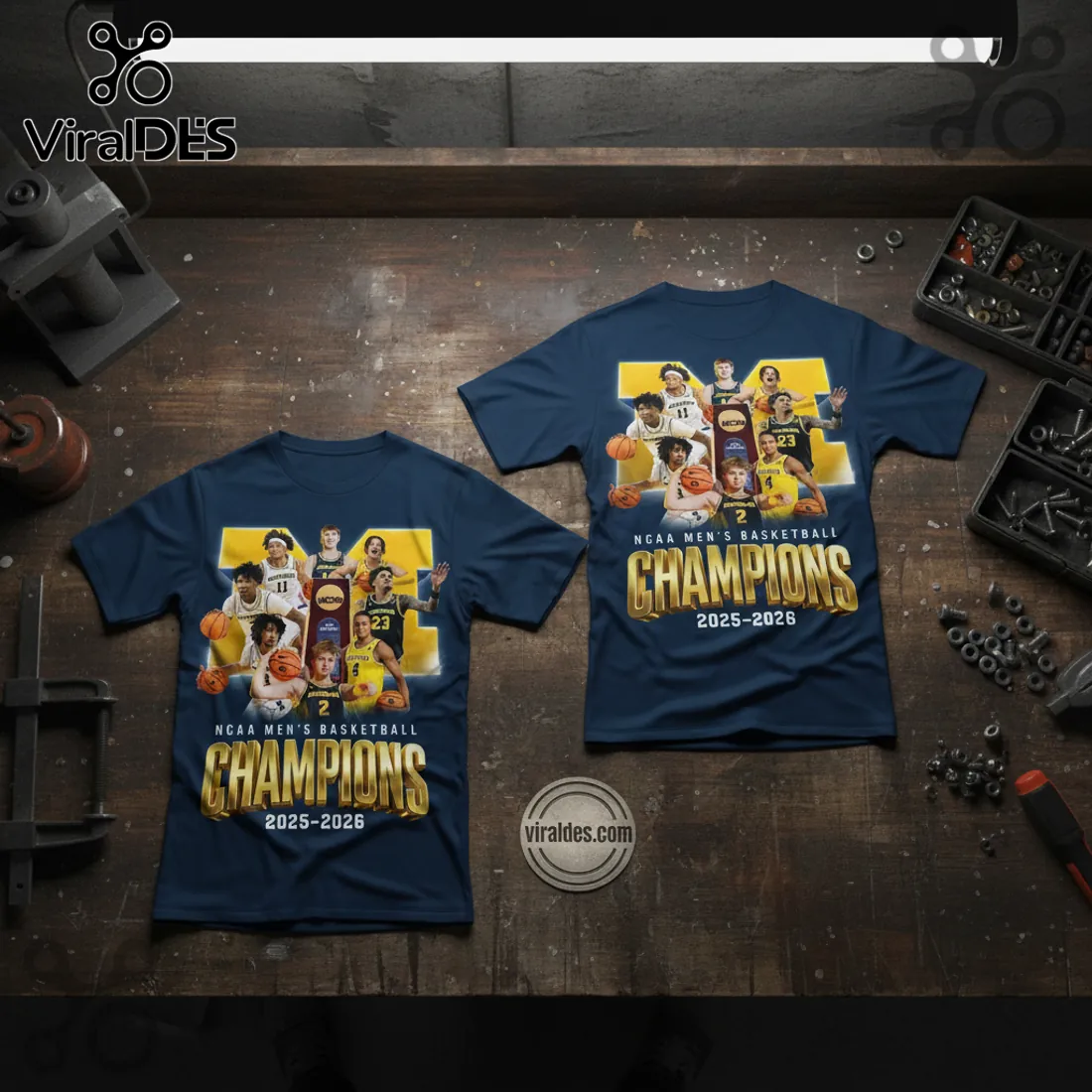 Michigan Wolverines NCAA Basketball Champions 2025-2026 Roster T-Shirt