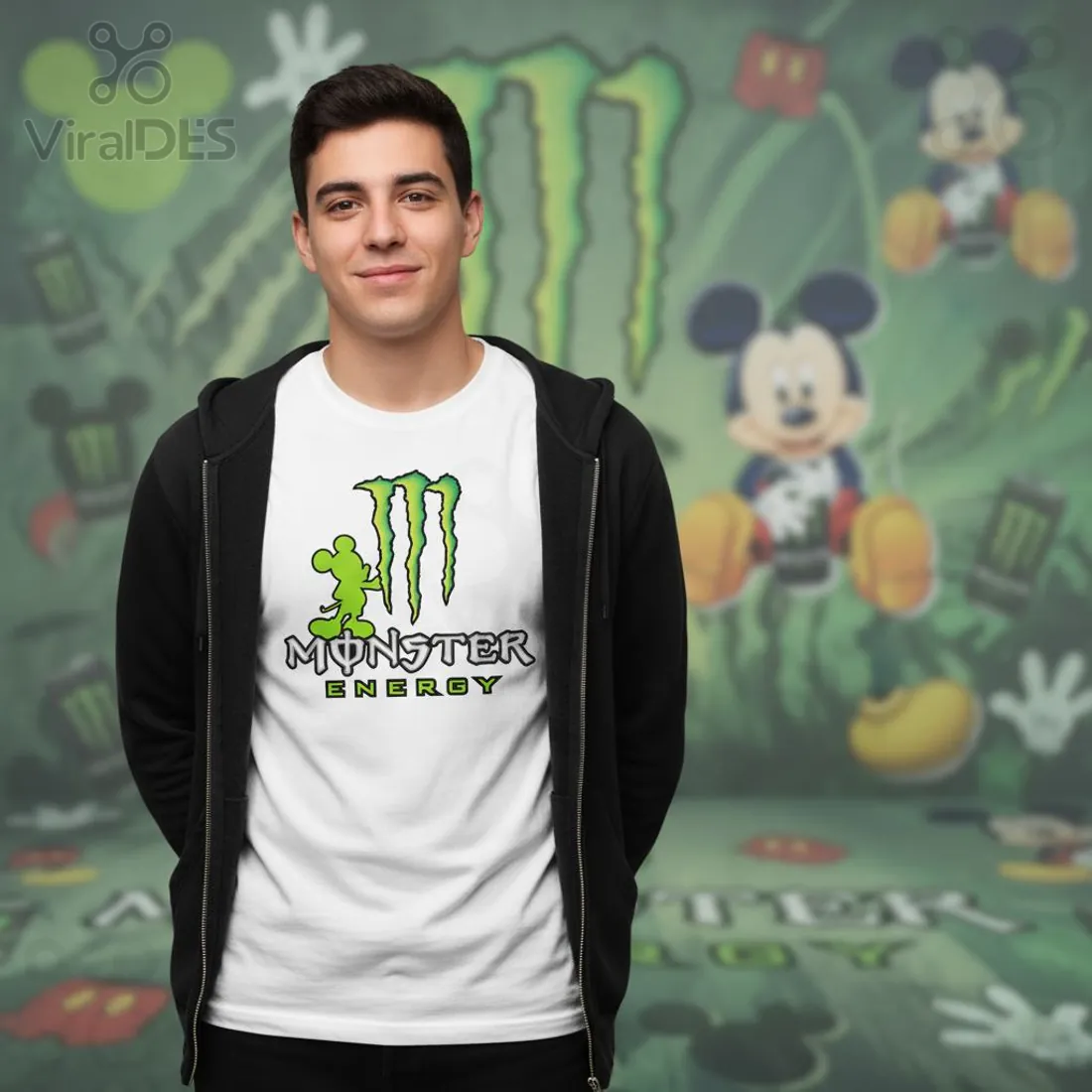 Mickey Mouse Monster Energy Crossover Unique Graphic Print T-Shirt Mickey Mouse Monster Energy Crossover Unique Graphic Print T-Shirt