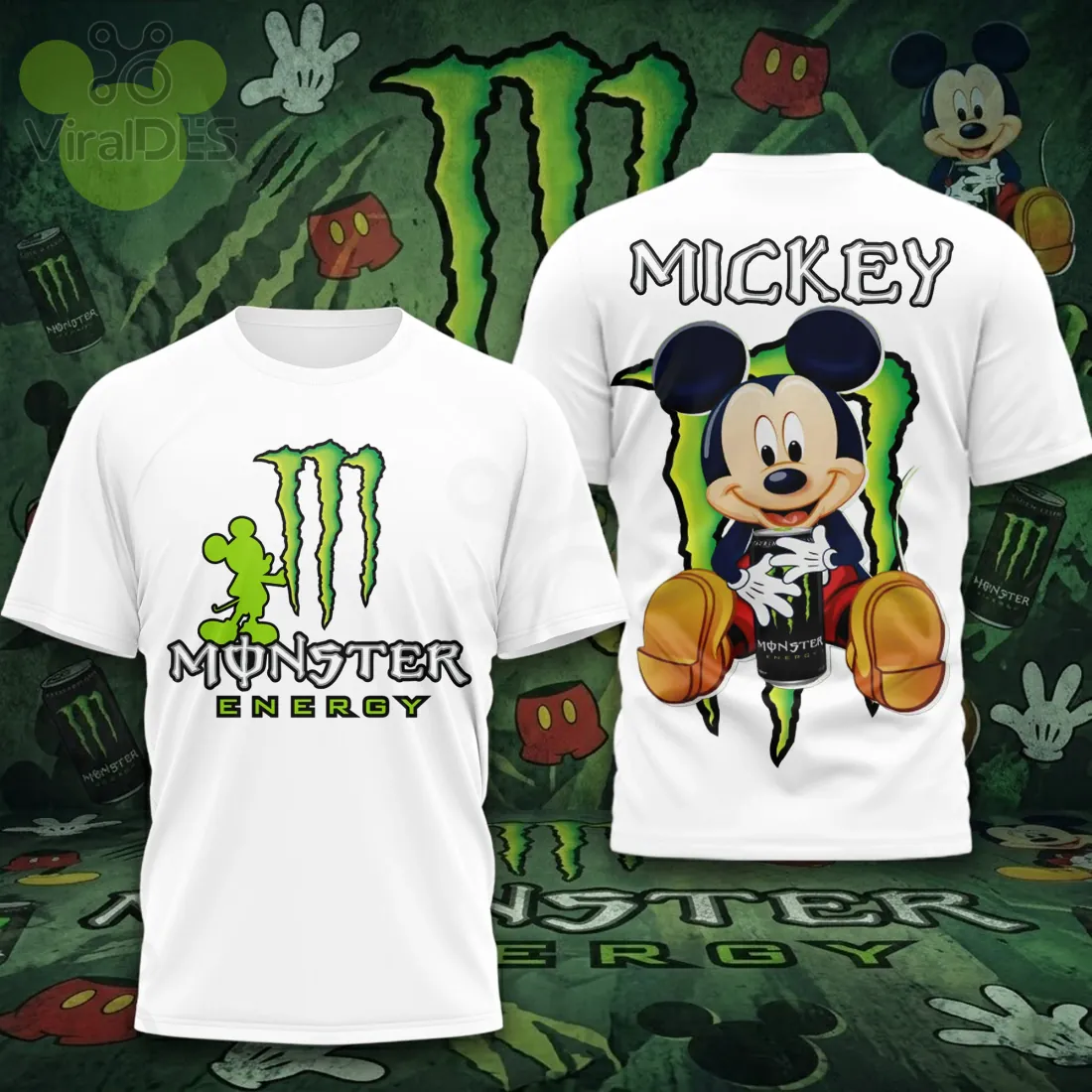 Mickey Mouse Monster Energy Crossover Unique Graphic Print T-Shirt Mickey Mouse Monster Energy Crossover Unique Graphic Print T-Shirt