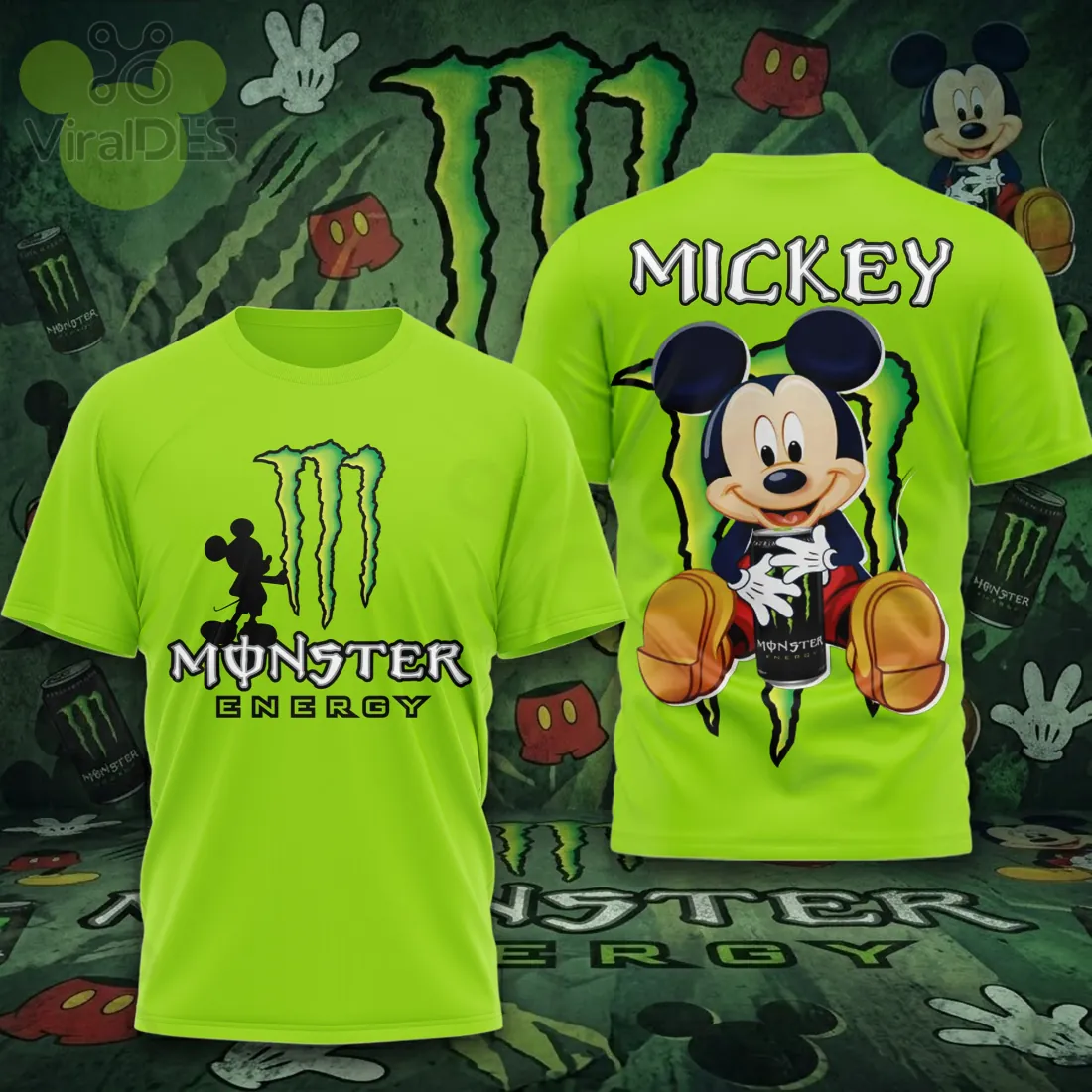 Mickey Mouse Monster Energy Crossover Unique Graphic Print T-Shirt Mickey Mouse Monster Energy Crossover Unique Graphic Print T-Shirt