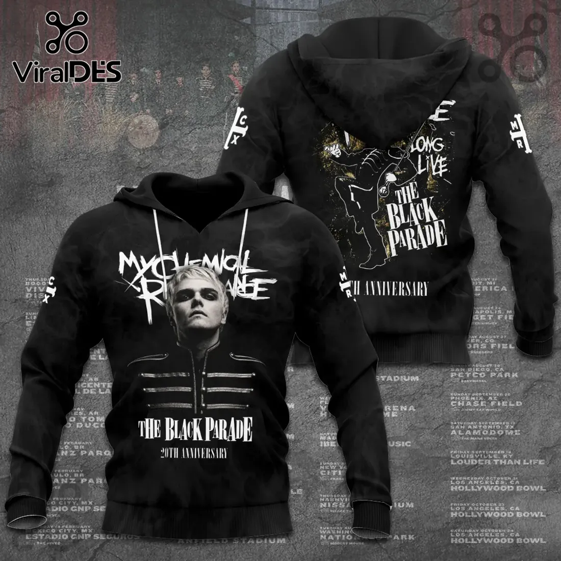 My Chemical Romance The Black Parade 20th Anniversary Tour Fan Hoodie My Chemical Romance The Black Parade 20th Anniversary Tour Fan Hoodie