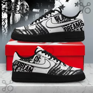 Black White Grunge Graphic Custom Streetwear Design Sneakers