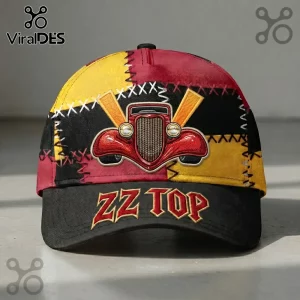 ZZ Top Hot Rod Embroidered Baseball Cap – Premium Patchwork Design