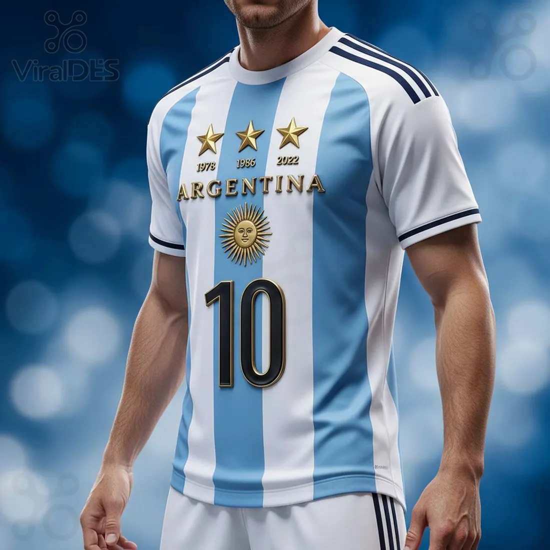 Premium Argentina 3-Star World Cup Football Shirt Premium Argentina 3-Star World Cup Football Shirt