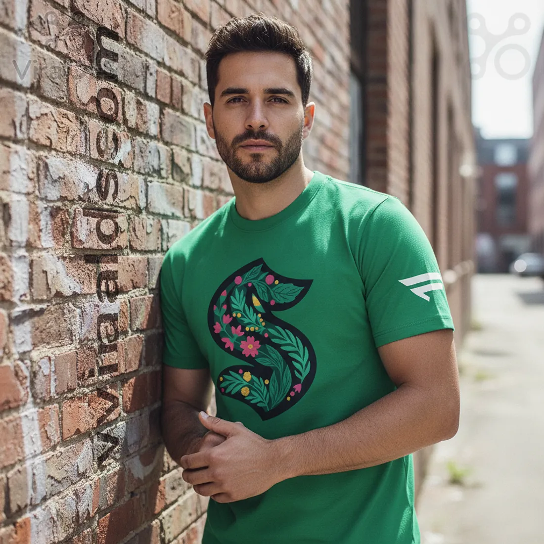 Seattle Kraken Green Night Floral “S” Logo Limited Edition T-Shirt Seattle Kraken Green Night Floral “S” Logo Limited Edition T-Shirt