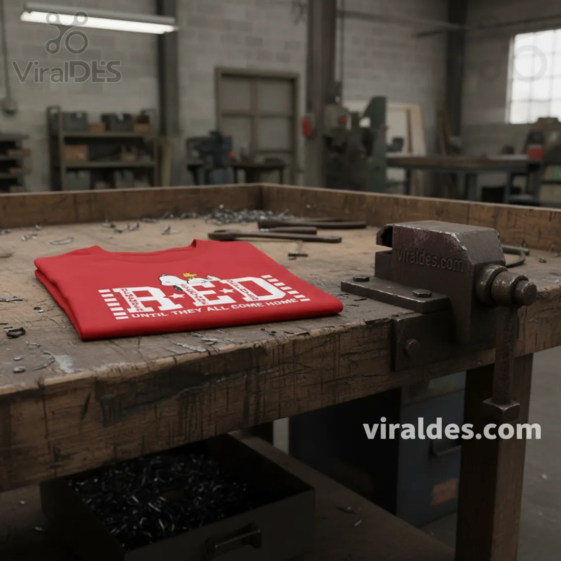 Snoopy RED Friday Remember Everyone Deployed Military Patriotic Graphic T-Shirt