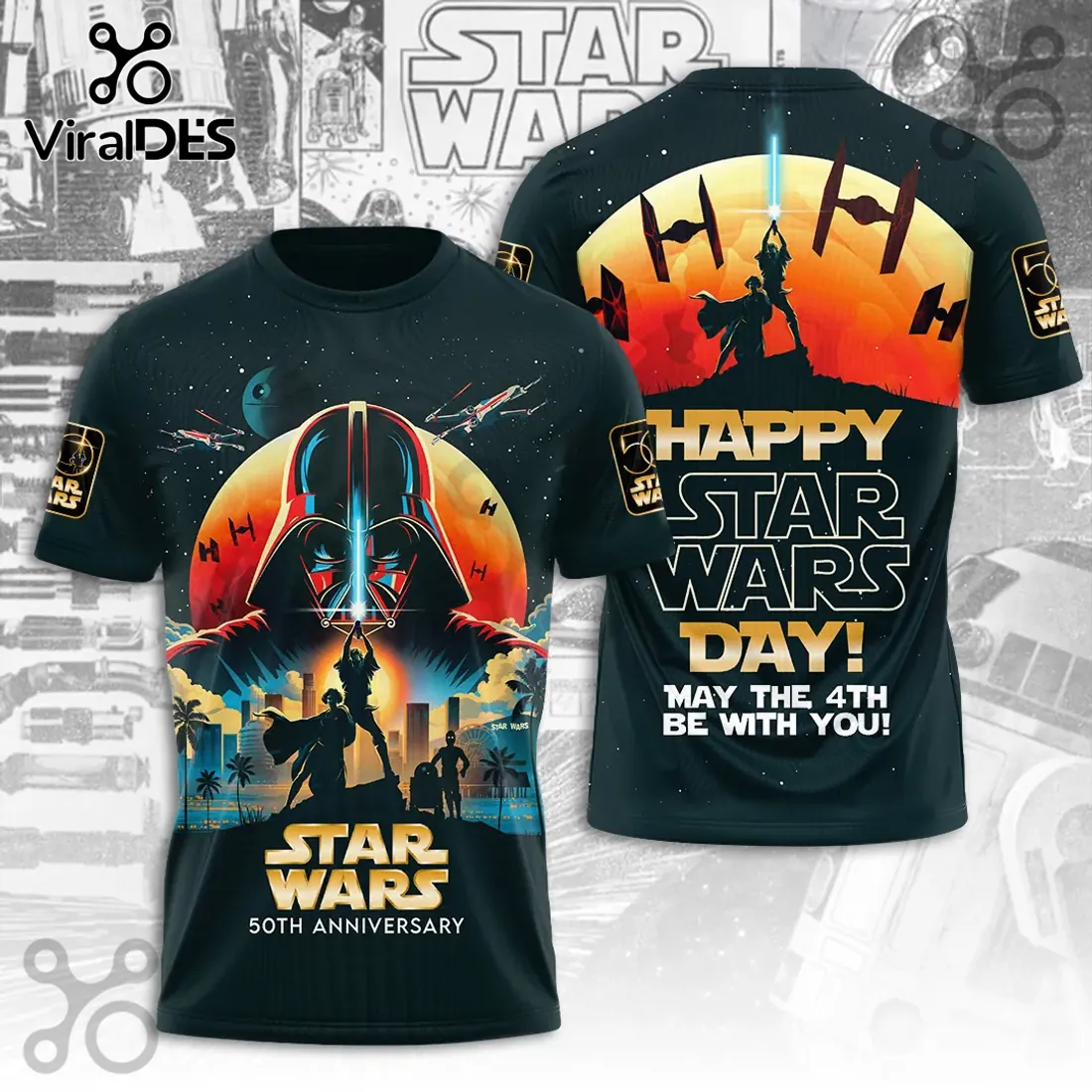 Star Wars 50th Anniversary Darth Vader & Heroes Hoodie Star Wars 50th Anniversary Darth Vader & Heroes Hoodie