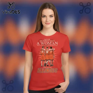 Never Underestimate A Woman Who Loves Illinois Basketball Fan T-Shirt