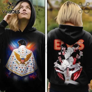 Elvis Presley The King Iconic 3D Concert Graphic Black T-Shirt