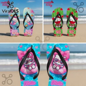 Hello Kitty Beach Summer Fun Hearts Flip Flops