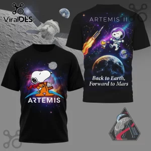 Artemis II Snoopy & Woodstock NASA Moon Mission Space T-Shirt