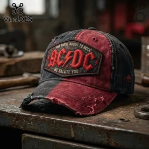 AC/DC For Those About To Rock We Salute You Distressed Baseball Cap AC/DC For Those About To Rock We Salute You Distressed Baseball Cap