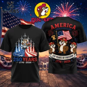 Buc-ee’s 250 Years of Freedom 1776-2026 America Anniversary T-Shirt Buc-ee’s 250 Years of Freedom 1776-2026 America Anniversary T-Shirt
