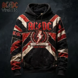 AC/DC High Voltage Rock N Roll Distressed Band Hoodie AC/DC High Voltage Rock N Roll Distressed Band Hoodie