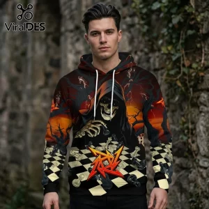 Metallica Tour 2026 Grim Reaper Chessboard Hoodie