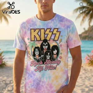 KISS Rock Steady All Nite Pastel Tie Dye Summer Band T-Shirt