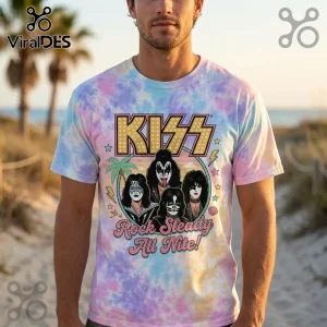 KISS Rock Steady All Nite Pastel Tie Dye Summer Band T-Shirt