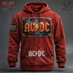 AC/DC High Voltage Distressed Rock Band Hoodie