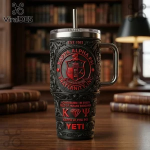 Kappa Alpha Psi 1911 Crest Insulated Travel Handle Tumbler