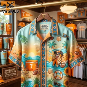 Tennessee Volunteers Big Orange Summer Splash Beach Dog Hawaiian Shirt Tennessee Volunteers Big Orange Summer Splash Beach Dog Hawaiian Shirt