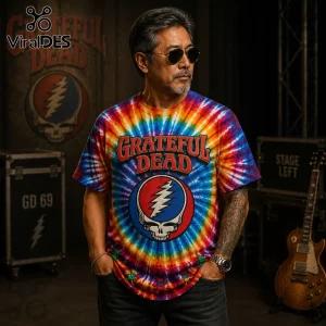 Grateful Dead Tie-Dye Steal Your Face Skull Rainbow Music T-Shirt