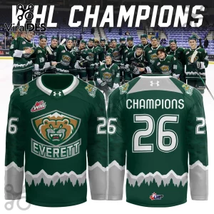Green hockey jersey with white and gray trim, brown bear logo, 