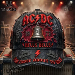 AC/DC Hells Bells For Those About To Rock Distressed Baseball Cap AC/DC Hells Bells For Those About To Rock Distressed Baseball Cap