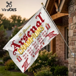 Arsenal FC Premier League Champions 2025-26 Double Sided House Flag