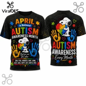 Snoopy Autism Awareness Every Month Neurodiversity T-Shirt