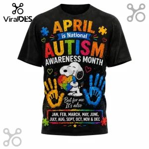 Snoopy Autism Awareness Every Month Neurodiversity T-Shirt