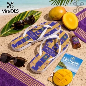 Omega Psi Phi Que Dog Beach Flip Flops