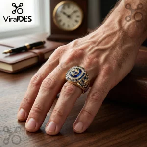 Knights of Columbus 1882 Founding Gold Blue Stone Ring