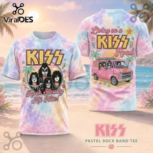 KISS Rock Steady All Nite Pastel Tie Dye Summer Band T-Shirt