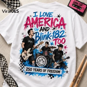 Blink-182 x America 250 Years Of Freedom Patriotic Graphic T-Shirt