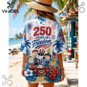 Patriotic Snoopy x Peanuts 4th of July America 250 Hawaiian Shirt