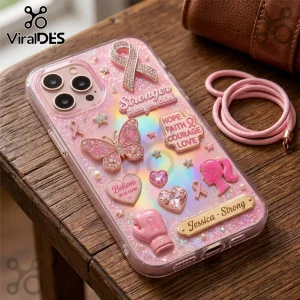 Breast Cancer Awareness Pink Ribbon Hope Courage Glitter Phone Case Breast Cancer Awareness Pink Ribbon Hope Courage Glitter Phone Case