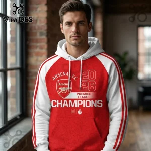 Arsenal FC Premier League Champions 2026 Hoodie