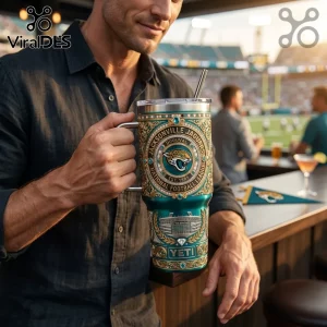 Jacksonville Jaguars Regal Emerald Gold 40oz Stanley Tumbler