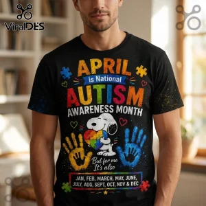 Snoopy Autism Awareness Every Month Neurodiversity T-Shirt