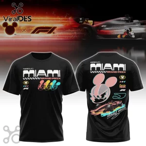 Formula 1 Miami Grand Prix Mickey Mouse Racing Graphic T-Shirt