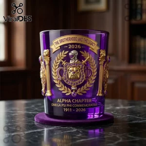 Omega Psi Phi 115th Anniversary 1911-2026 Whiskey Glass