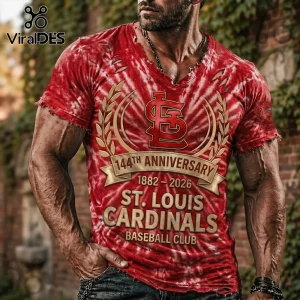 St. Louis Cardinals 144th Anniversary Distressed V-Neck Shirt St. Louis Cardinals 144th Anniversary Distressed V-Neck Shirt