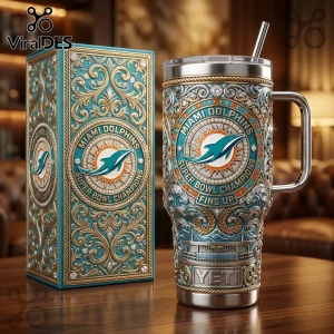 Miami Dolphins Yeti Super Bowl Champions 40oz Stanley Tumbler