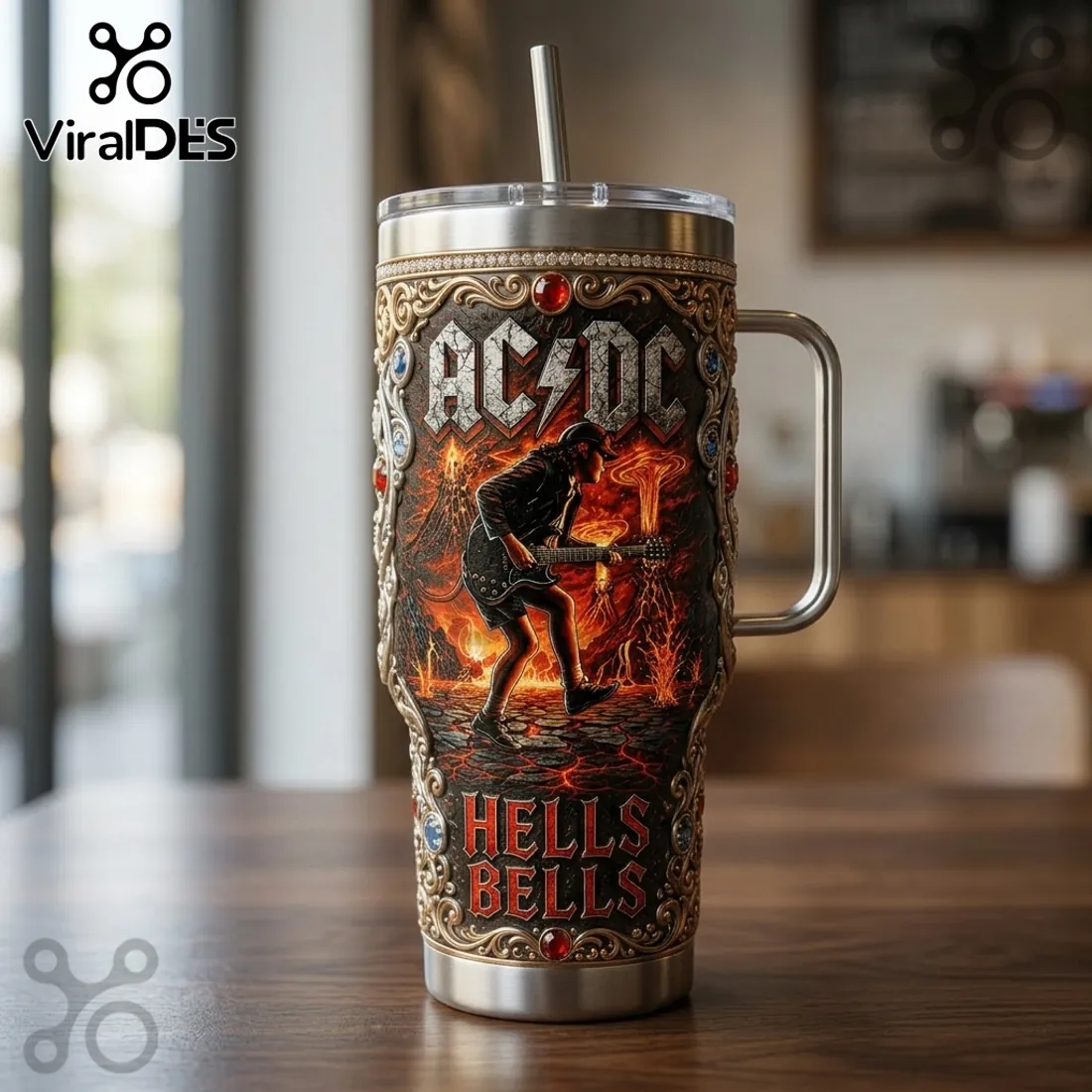 AC/DC Hells Bells Angus Young Limited Edition 40oz Stainless Steel Tumbler AC/DC Hells Bells Angus Young Limited Edition 40oz Stainless Steel Tumbler