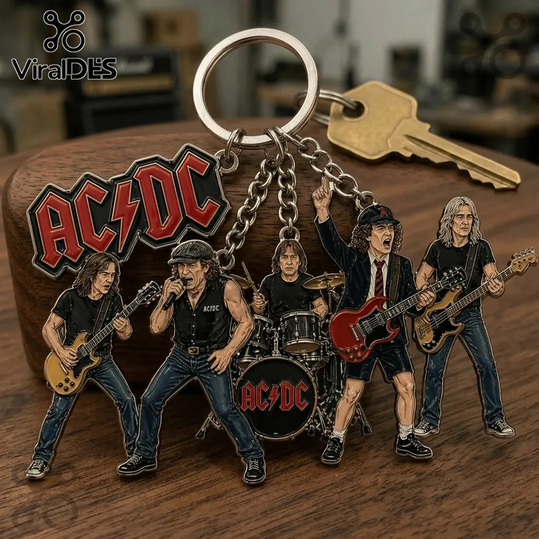 ACDC Rock Band Multi-Charm Metal Keychain 2026 ACDC Rock Band Multi-Charm Metal Keychain 2026