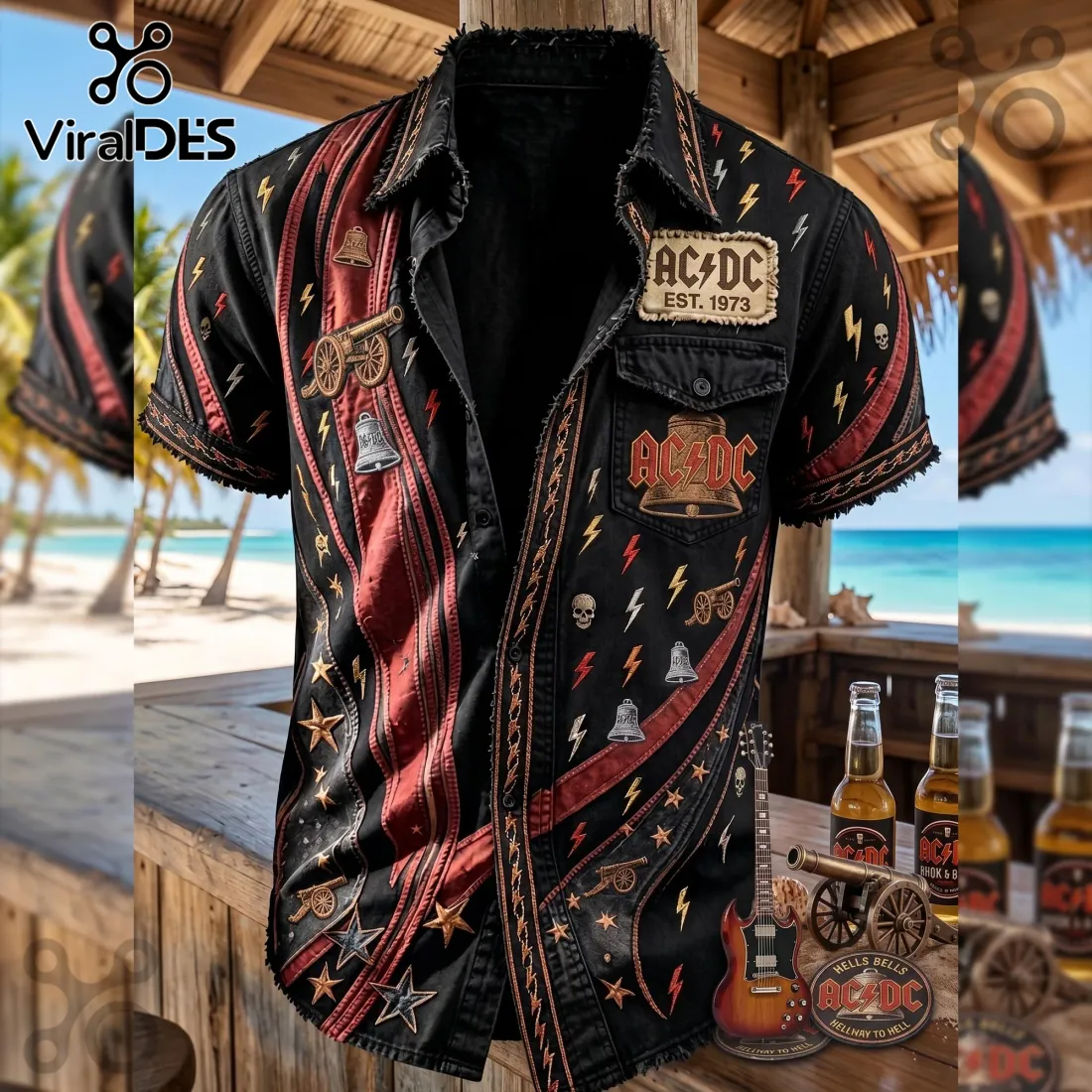 AC/DC Vintage Rock Band Hells Bells 2026 Hawaiian Shirt AC/DC Vintage Rock Band Hells Bells 2026 Hawaiian Shirt