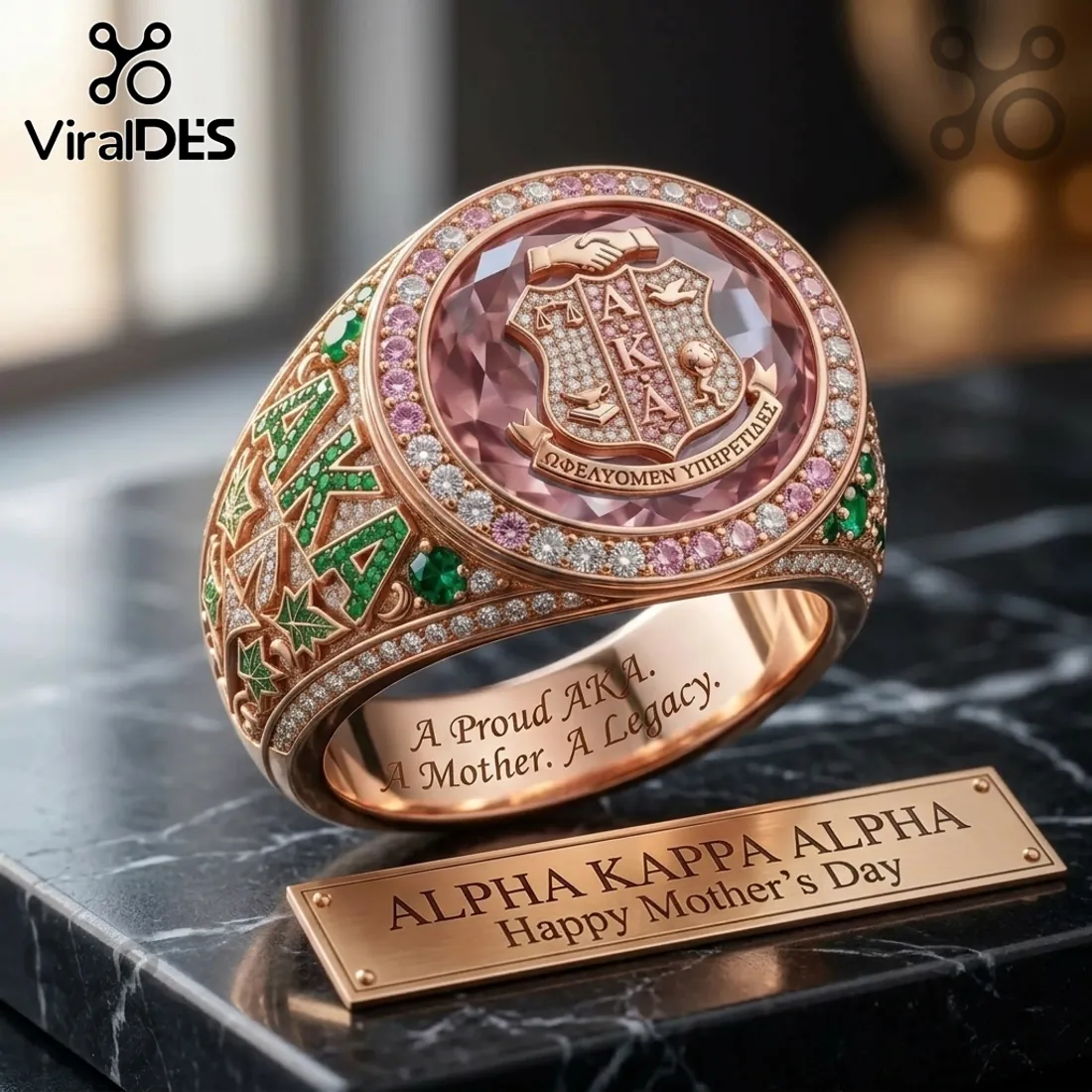 Alpha Kappa Alpha x Mother’s Day Rose Gold Ring Alpha Kappa Alpha x Mother’s Day Rose Gold Ring